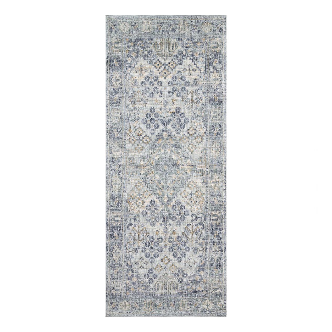 A436 Penelope Grey Diamond Runner Rug, 2'6" x 6' At Home