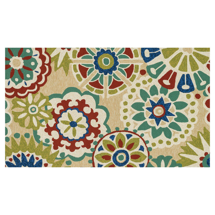 E106 Multicolor Suzani Indoor/Outdoor Rug 3x5 ft At Home
