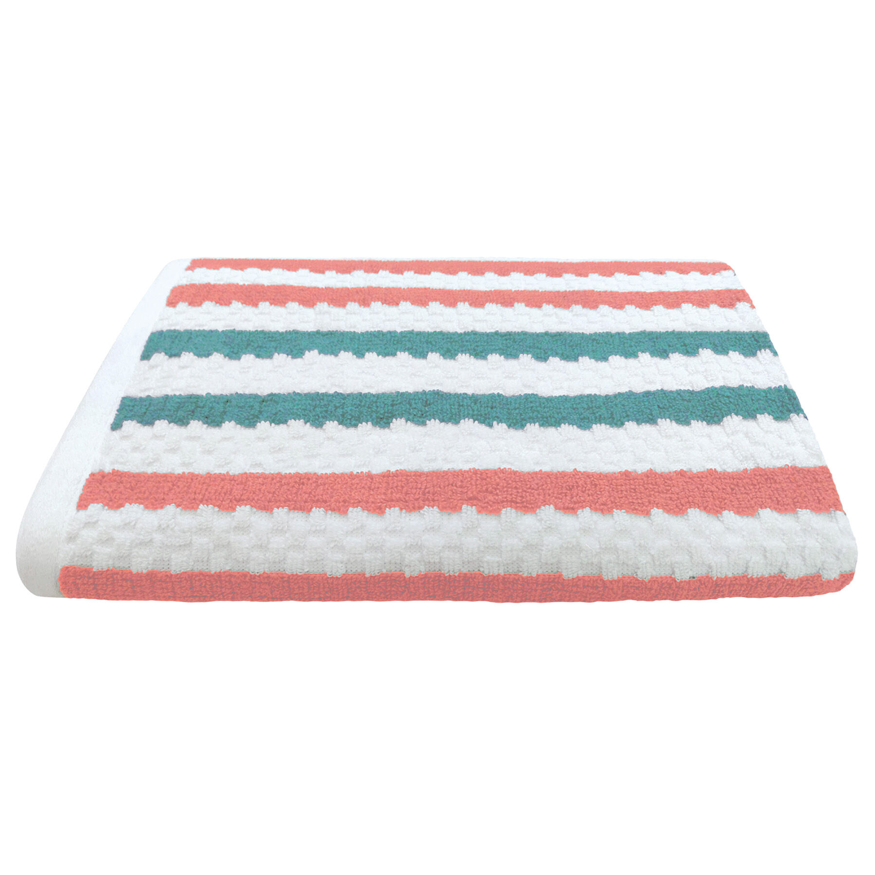 coral and aqua towels