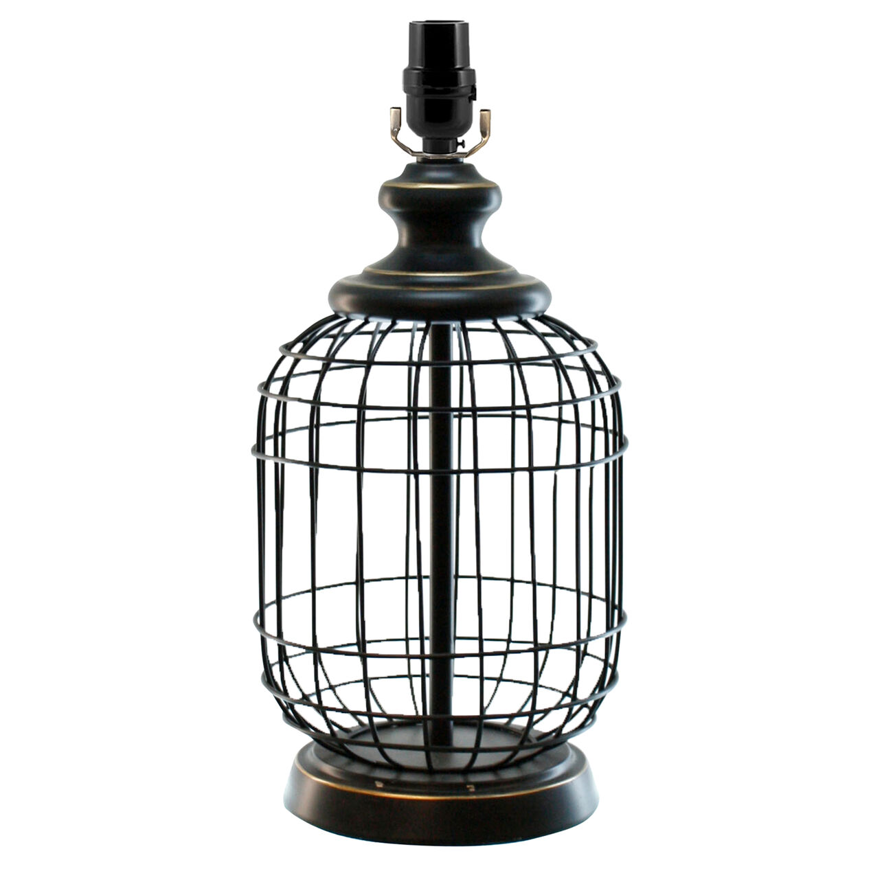 Black Bronze Metal Cage Lamp Base, 19" At Home