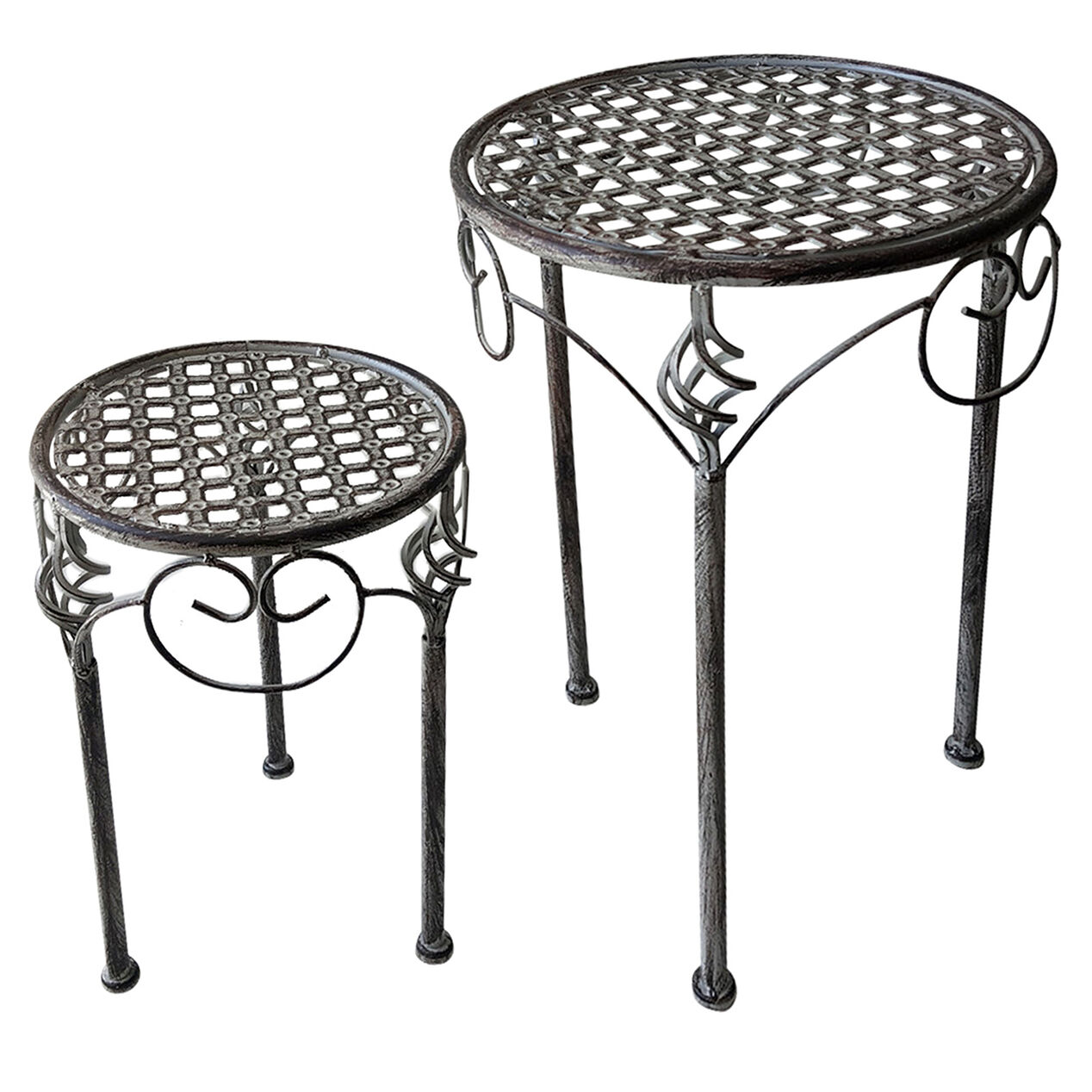 15in Metal Grey Plant Stand At Home At Home