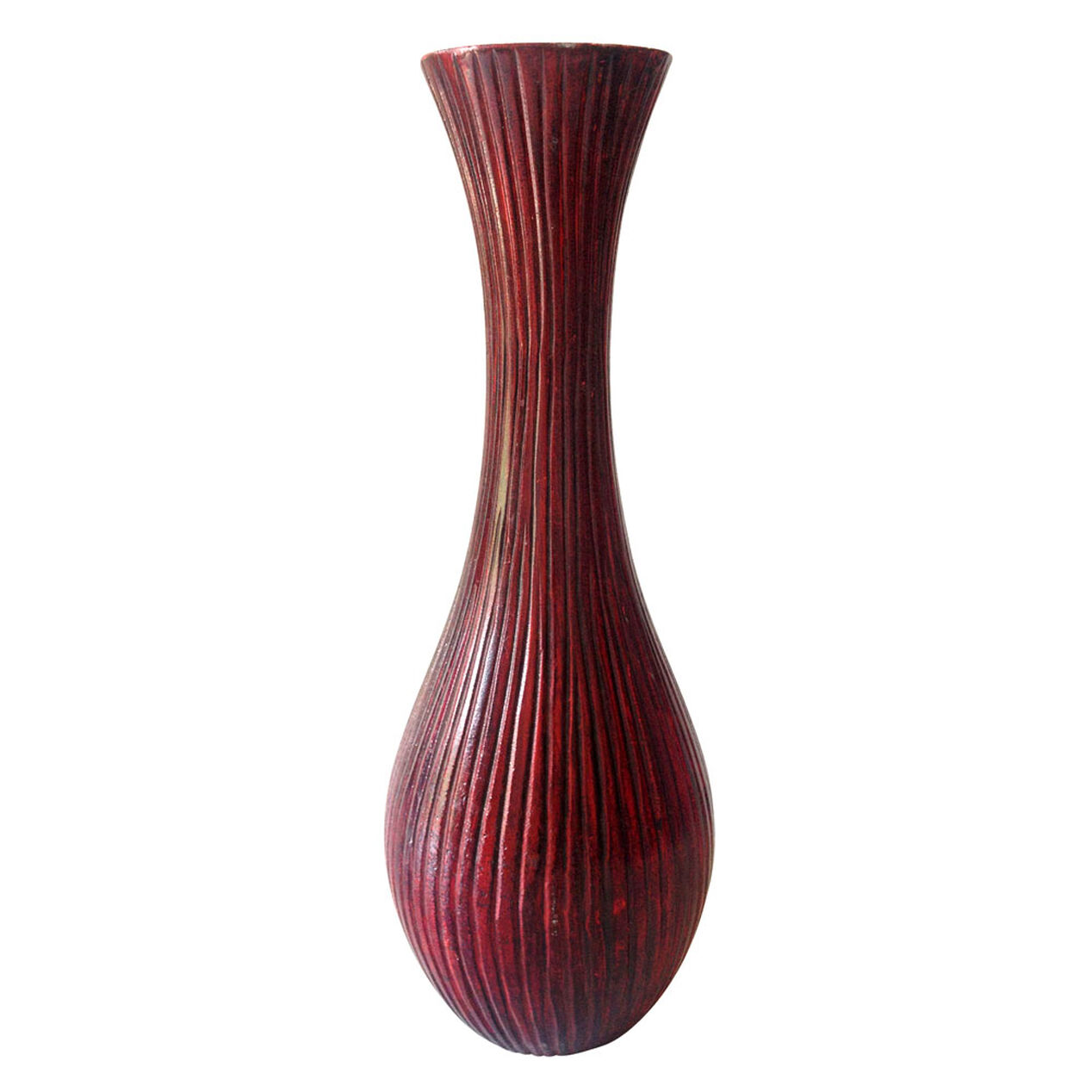 Red Bali Cherry Long Neck Vase 5 x 15in At Home