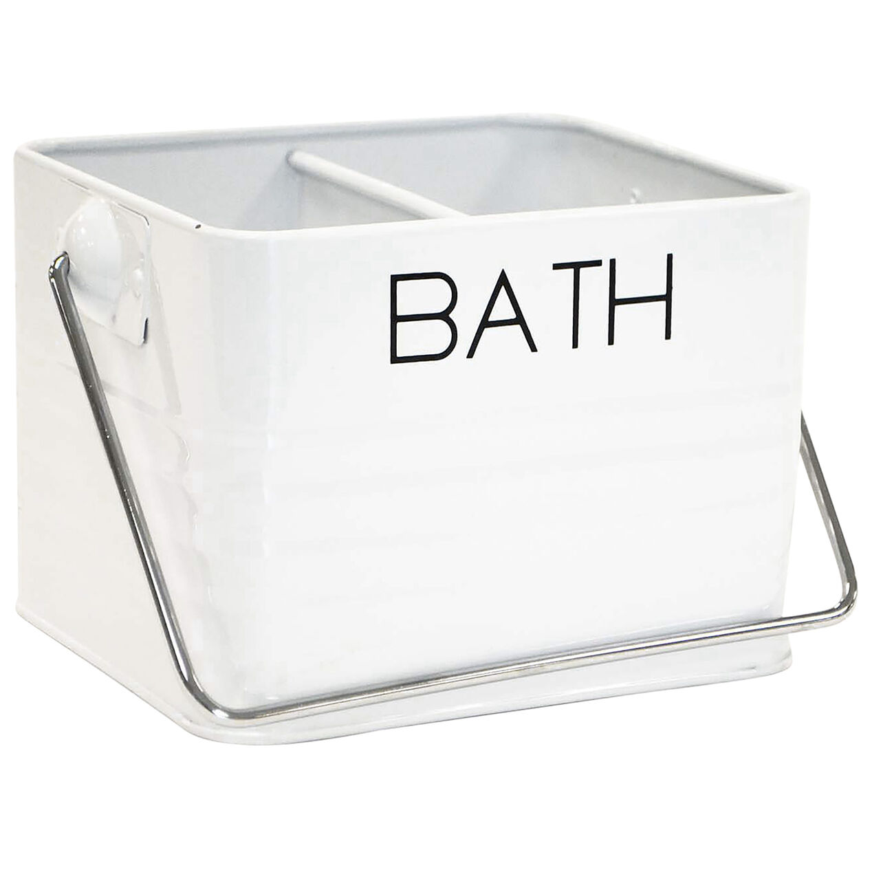 Gatti White Metal Bath Caddy with Handle At Home