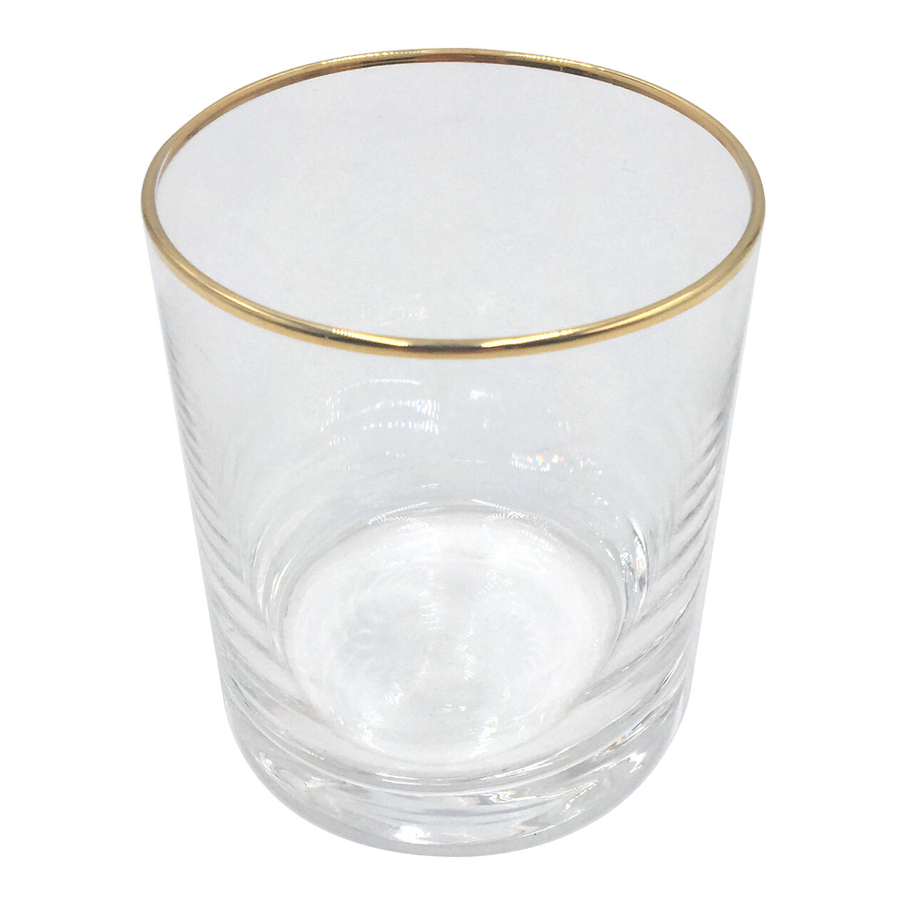 Deco Double Old Fashioned Glass with Gold Rim At Home