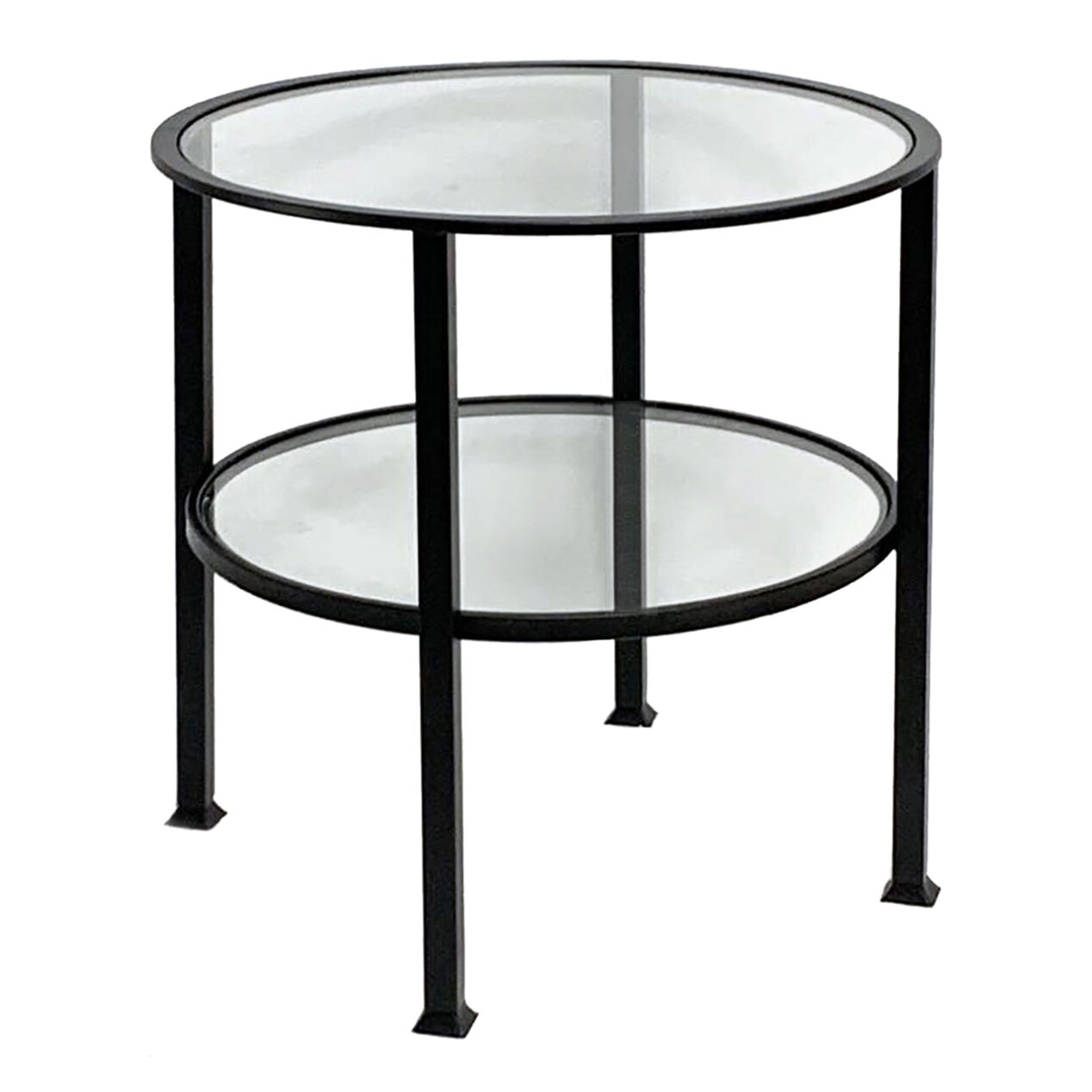 2Tier Glass Top Metal Table At Home