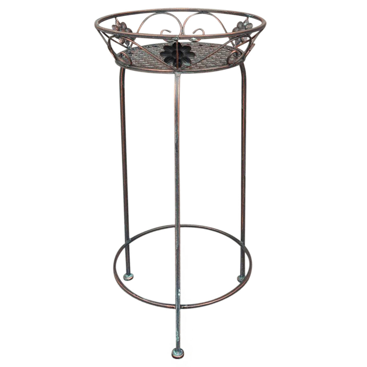 19in Basket Plant Stand Bronze At Home
