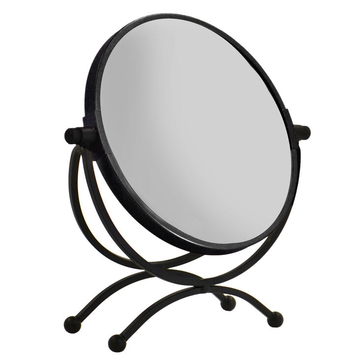 Doro Black Metal Round Vanity Mirror At Home