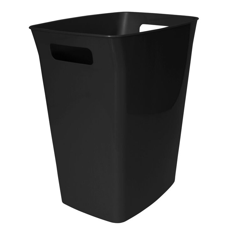 24 Quart Open Wastebasket with Handles Black At Home