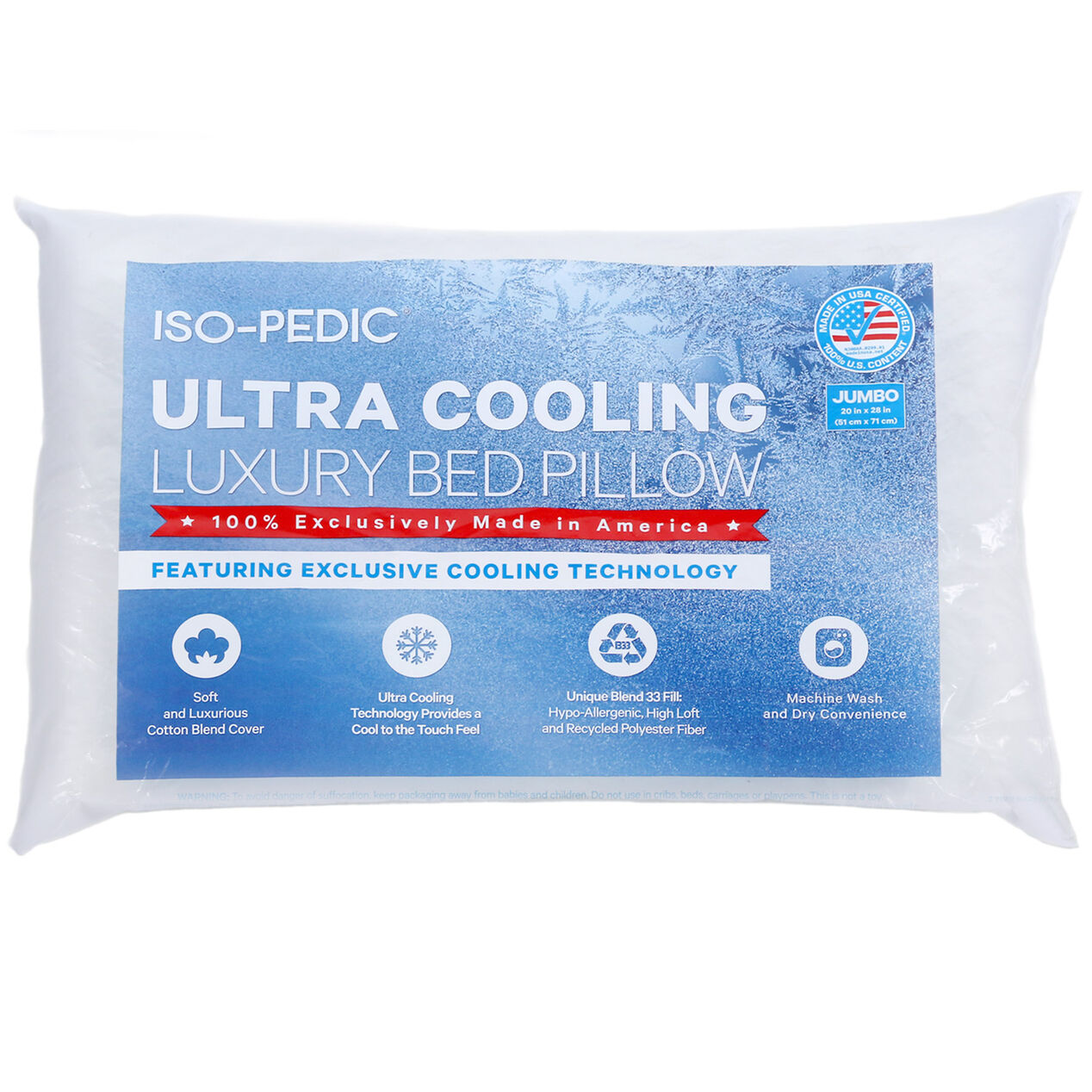Iso Pedic Ultra Cooling Luxury Bed Pillow Jumbo At Home