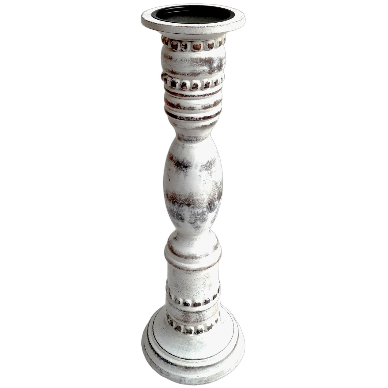 Distressed White Candle Holder, 20.5" At Home