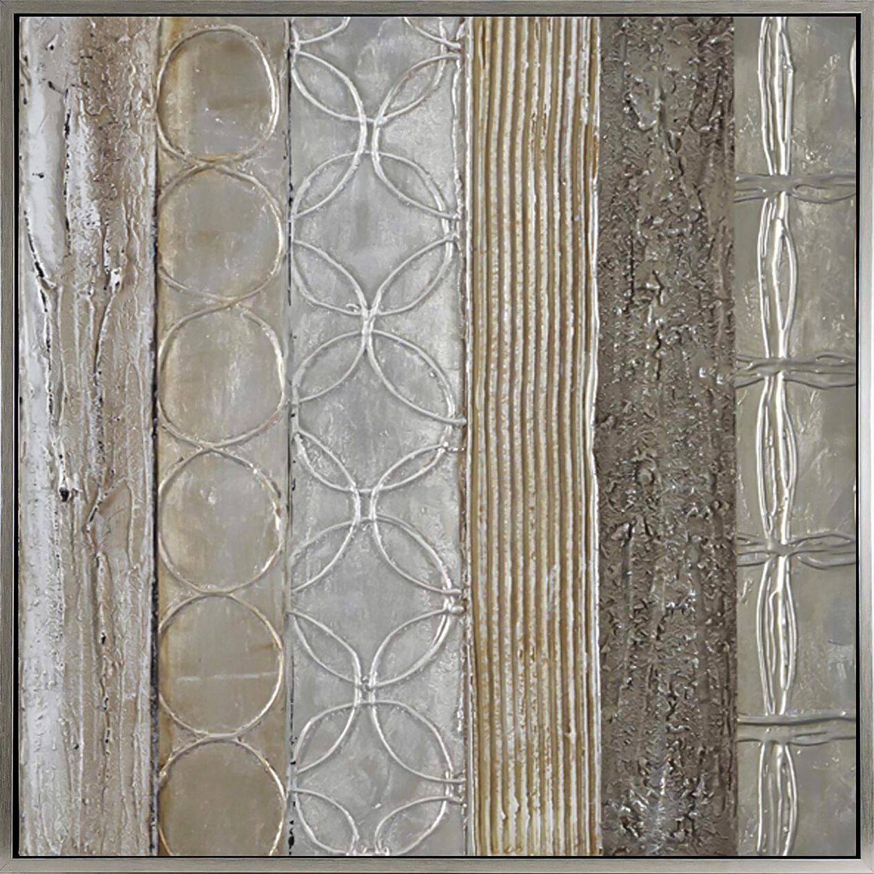 Neutral Striped Textured Canvas Wall Art 24 X 24 At Home