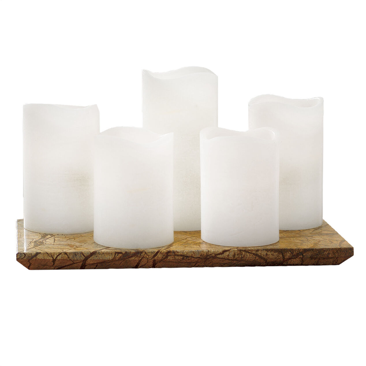 5pc White LED Candle Set w/remote At Home
