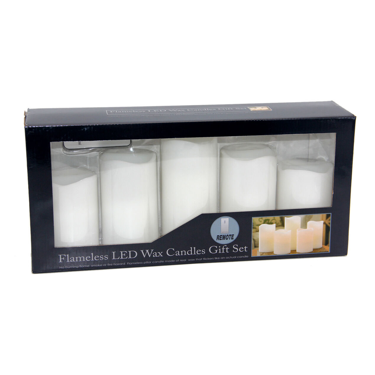 5pc White LED Candle Set w/remote At Home