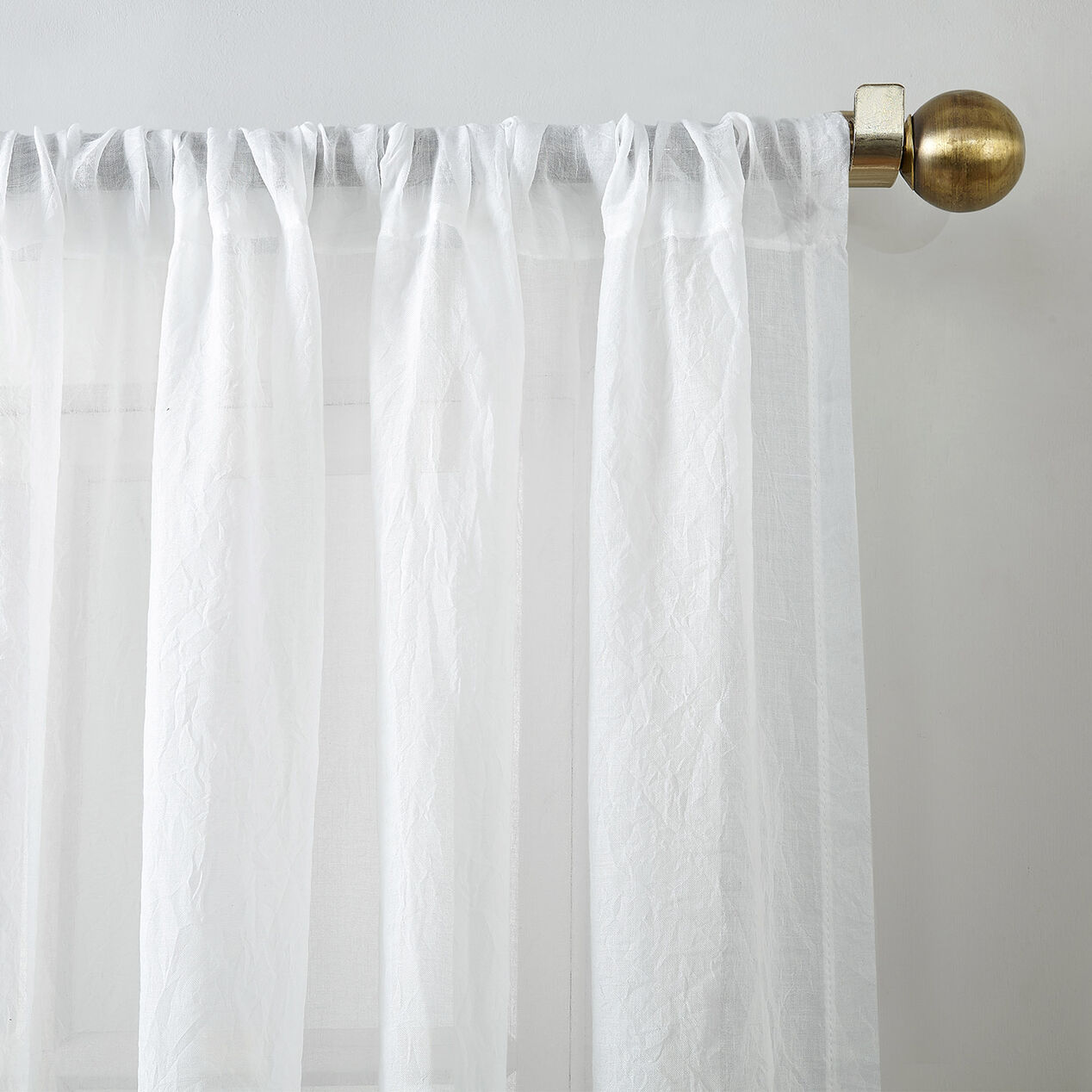 White Lourdes Sheer Window Curtain Panel 63in At Home