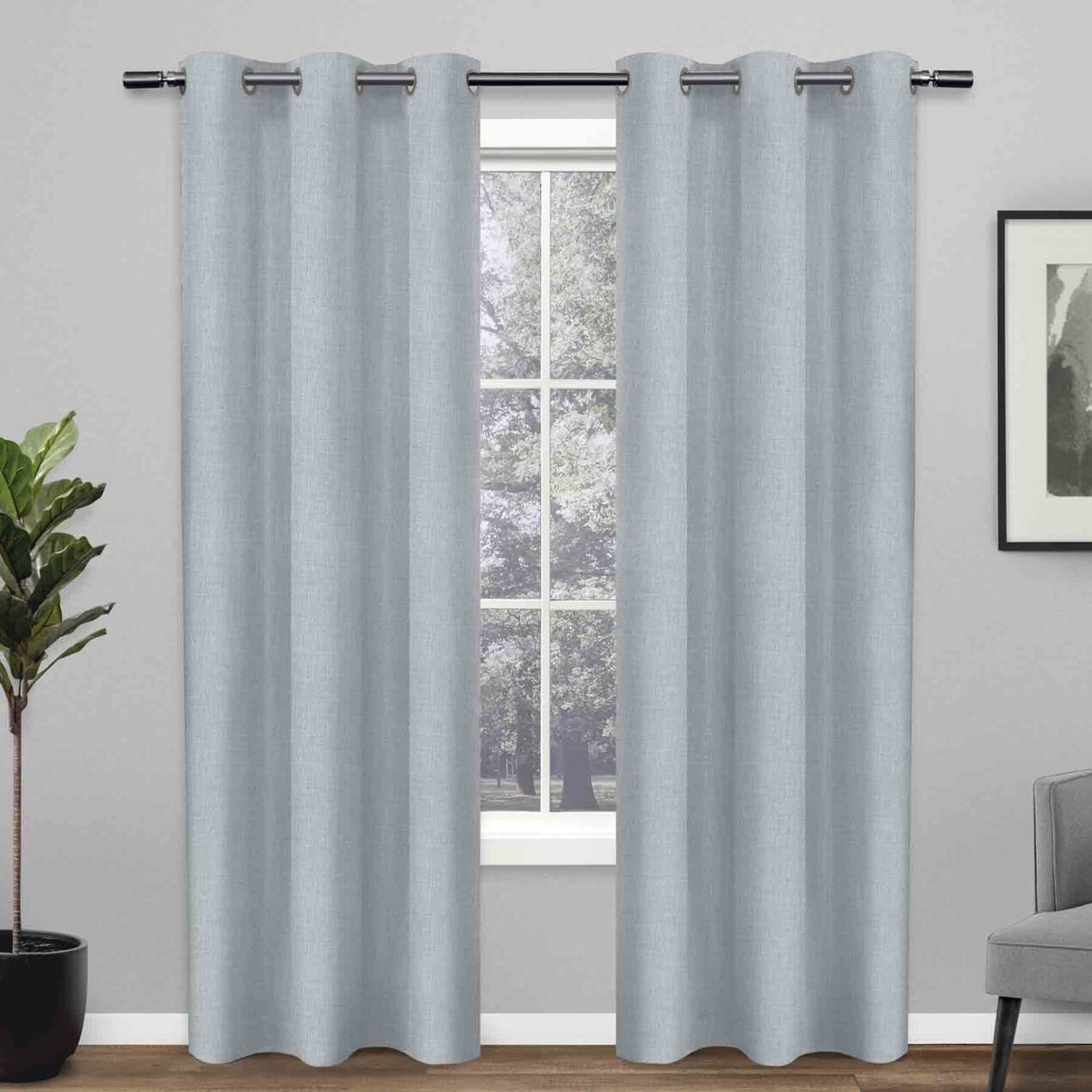Rita Grommet Top Ice Blue Curtains At Home