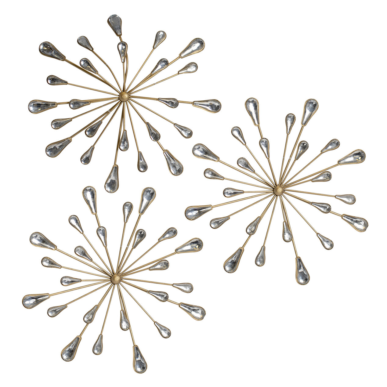 3Piece Gold Bling Burst Wall Decor At Home