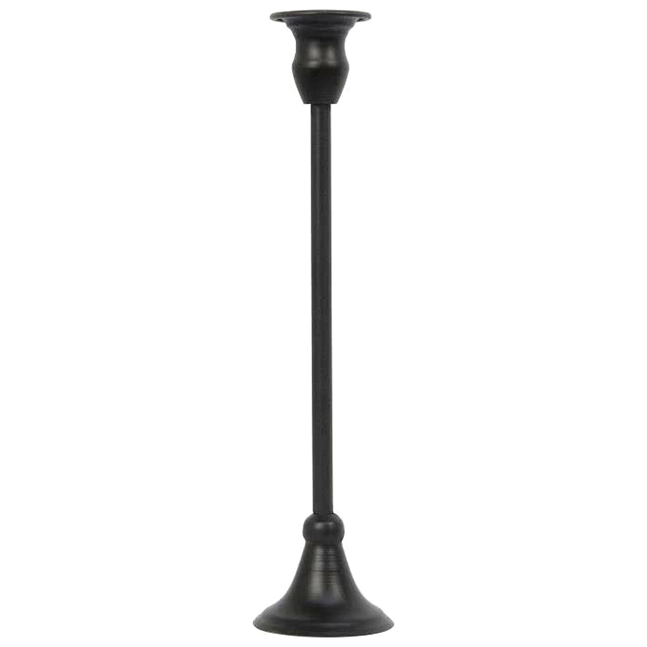 Metal Candlestick (Taper Candle Holder), 12", Matte Black At Home