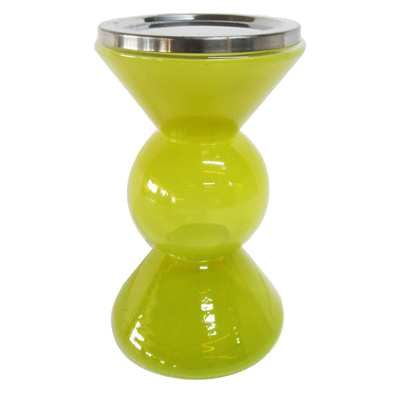 Yellow Glass Pillar Candle Holder, 6" At Home
