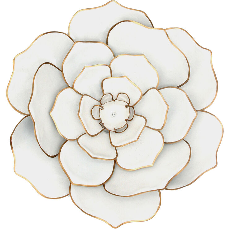 White Gold Flower Wall Decor 16in. At Home