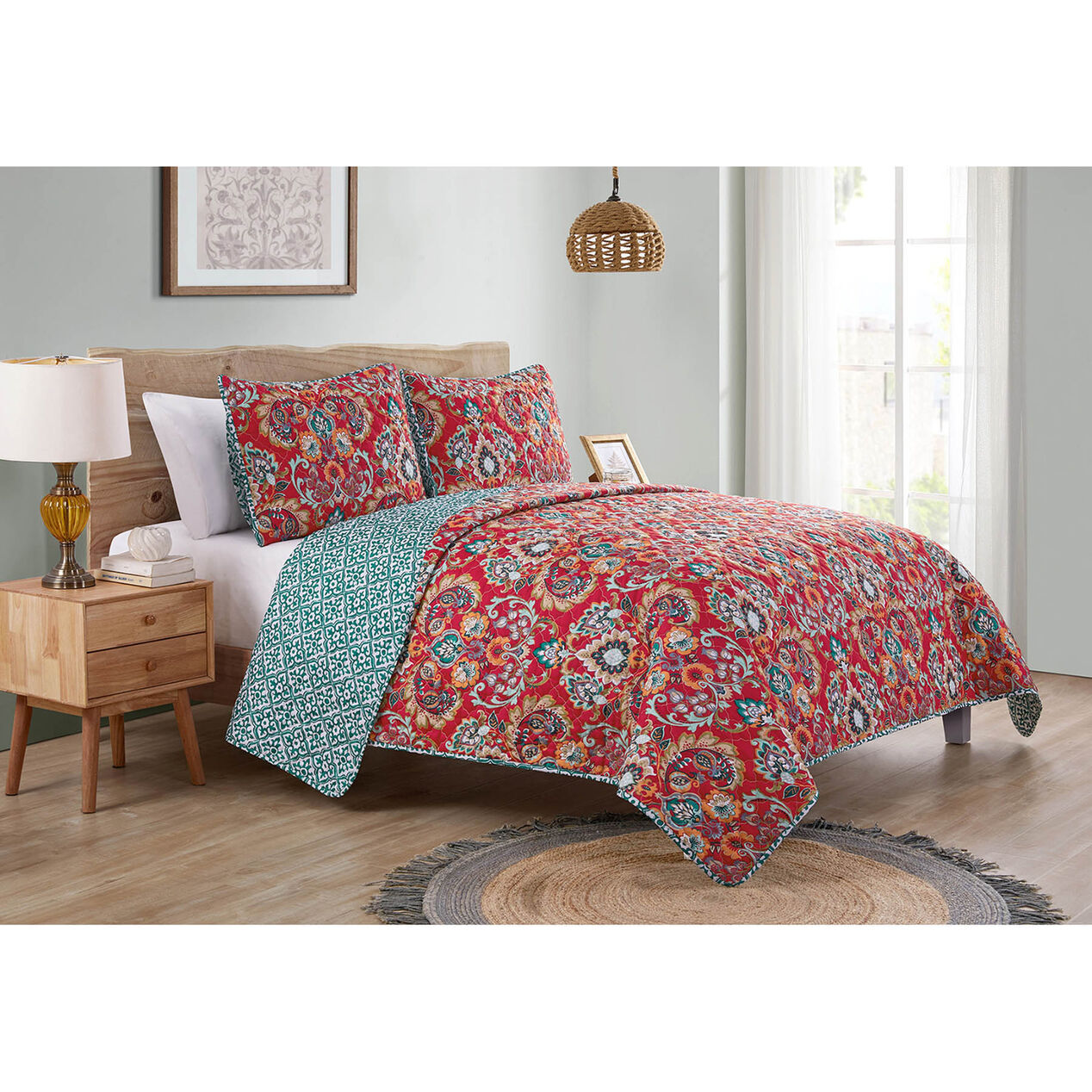 JANINE 3PC FULL/QUEEN QUILT SET At Home