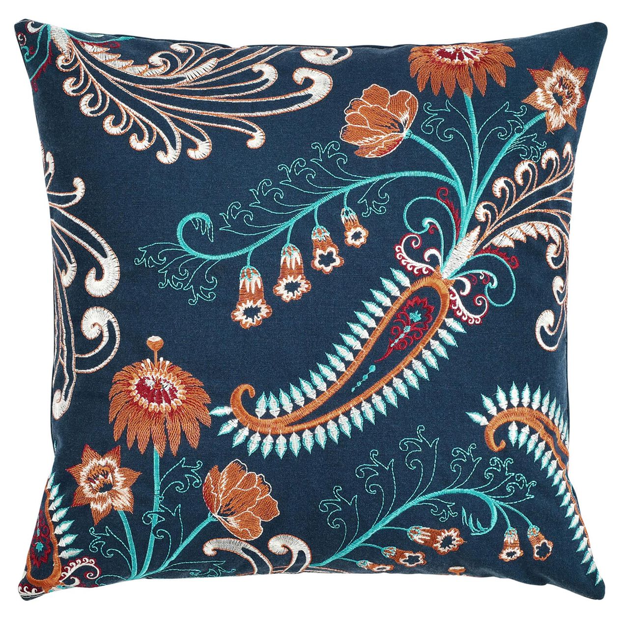 Tanzania Paisley Throw Pillow 18 X 18 Navy Blue At Home