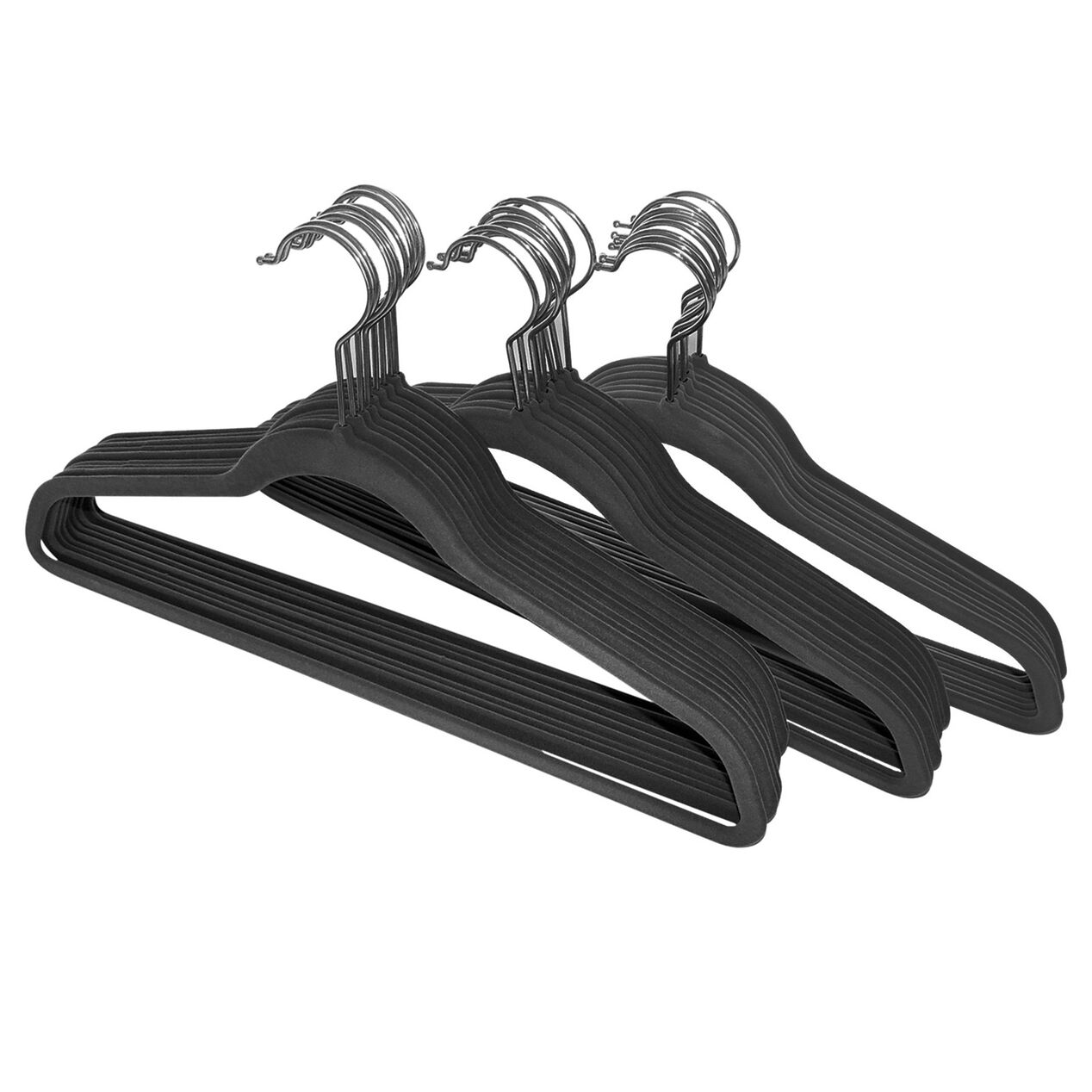 Flocked Hangers, 25Pack, Dark Grey At Home