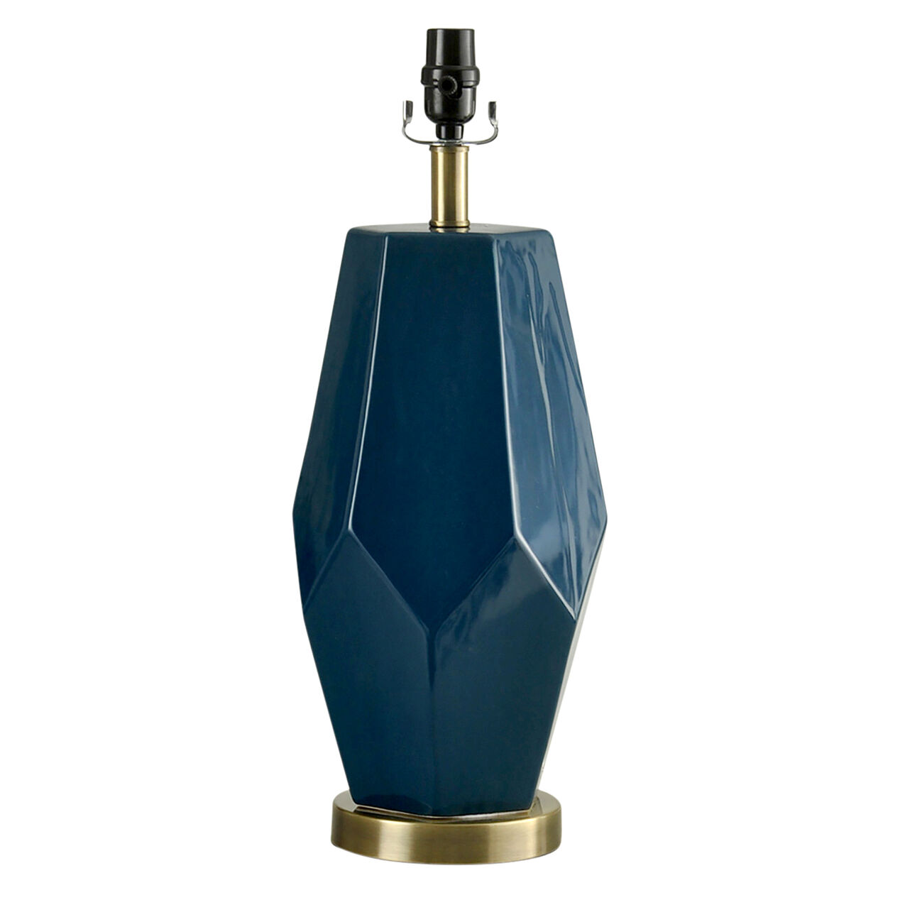 Blue Ceramic Geometric Table Lamp Base 21 in. At Home