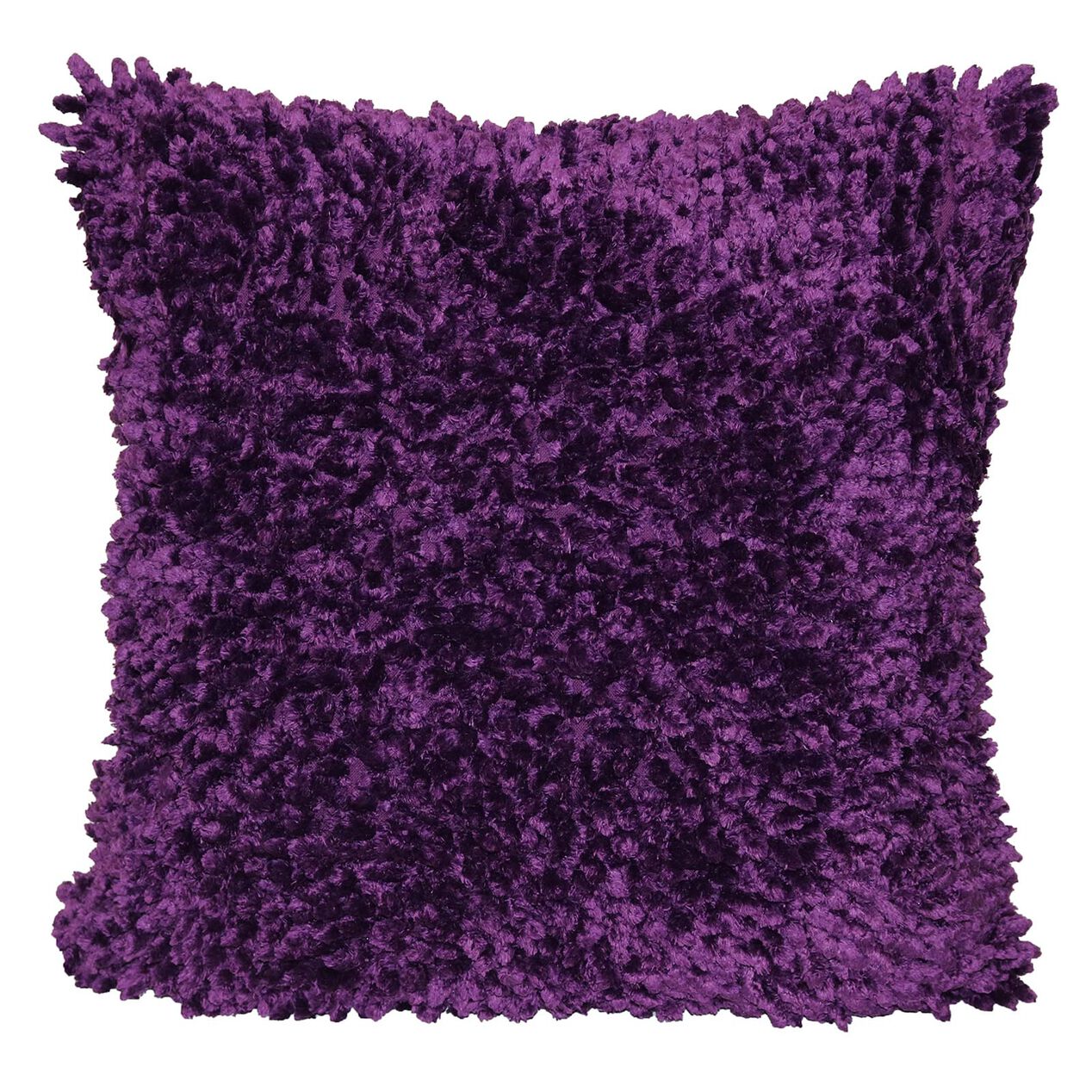 Winslow Shag Throw Pillow, 18" x 18", Purple At Home