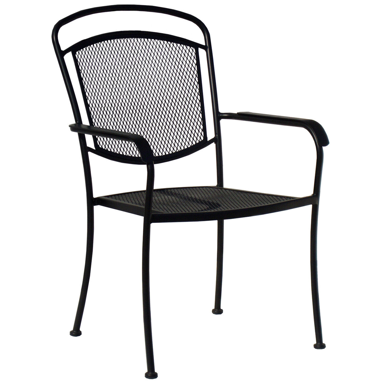 Wrought Iron Mesh Back Chair Black At Home