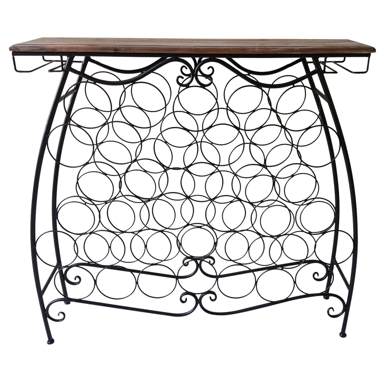 Metal Wine Rack Wood Top 34 X 32 At Home
