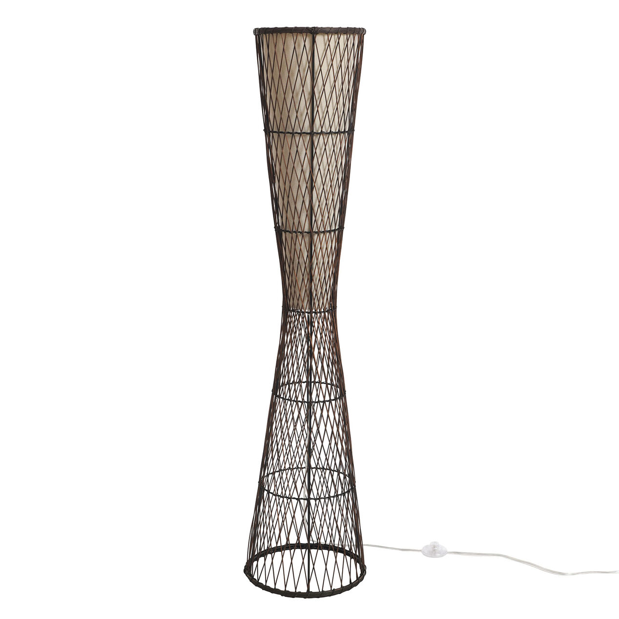 55IN. BLACK RATTAN FLOOR LAMP At Home