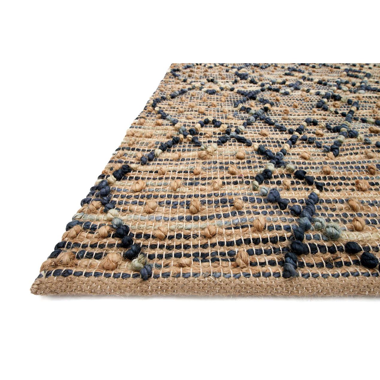 B317 Lagos Navy Jute Knot Moroccan Rug 5x7 ft At Home