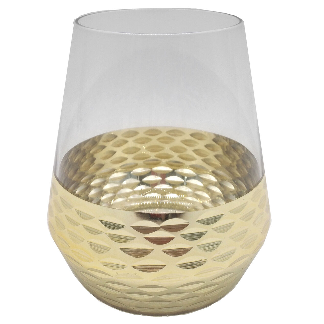 Carved GoldBase Lowball Glass At Home