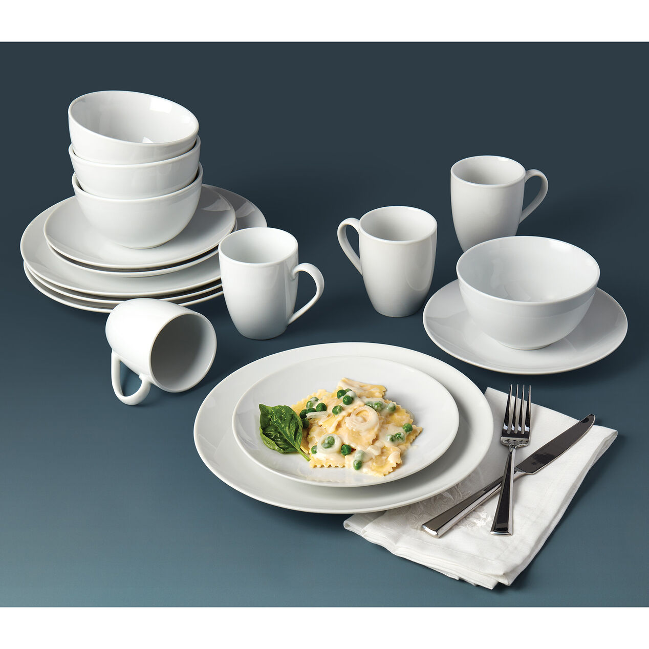 16Piece Round Coupe Dinnerware Set At Home