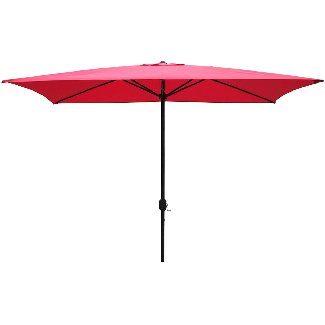 Rectangular Crank Umbrella, 6.5' x 10', Red At Home