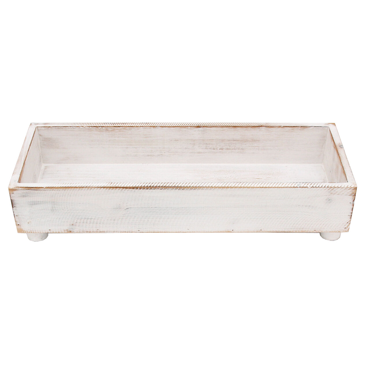 24X7IN WHITE WOOD TRAY At Home