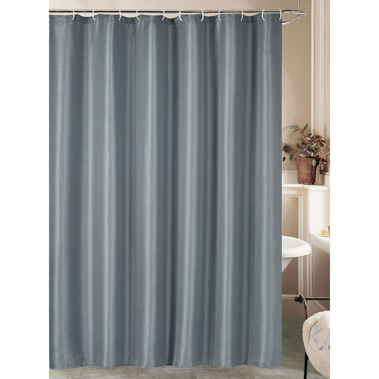 WAFFLE SHOWER CURTAIN GREY At Home