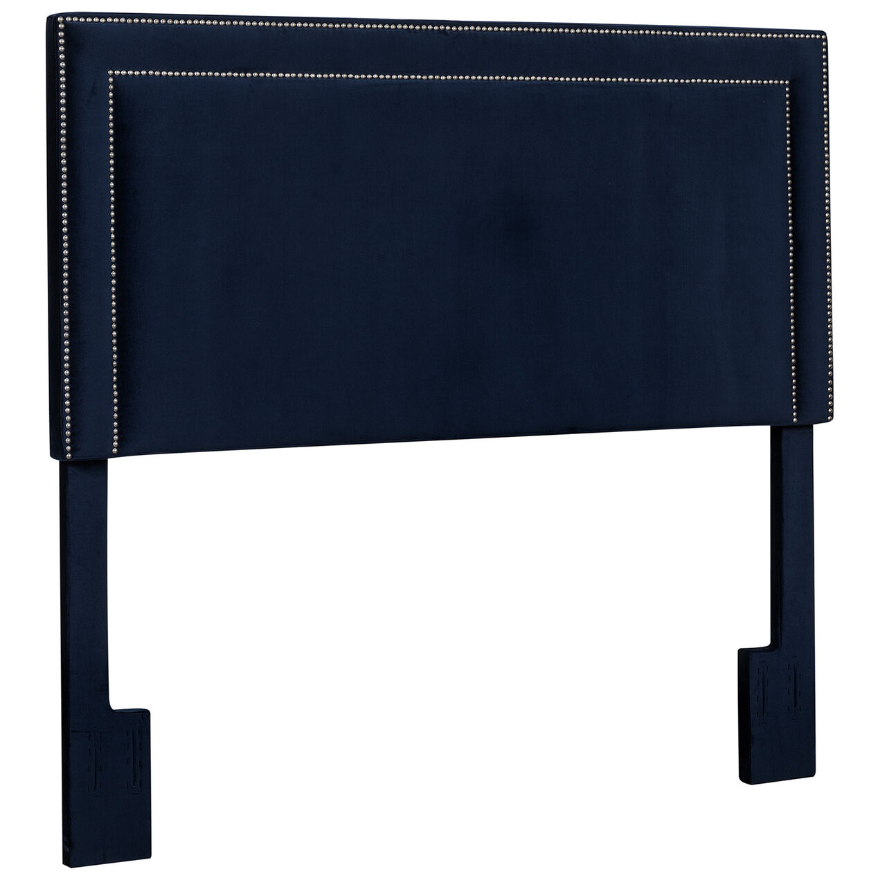 Jiselle Blue Velvet Headboard, Queen At Home