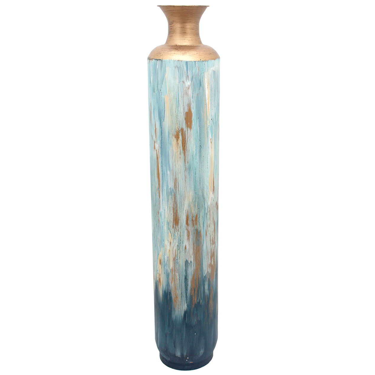40 BLUE/GOLD METAL VASE At Home