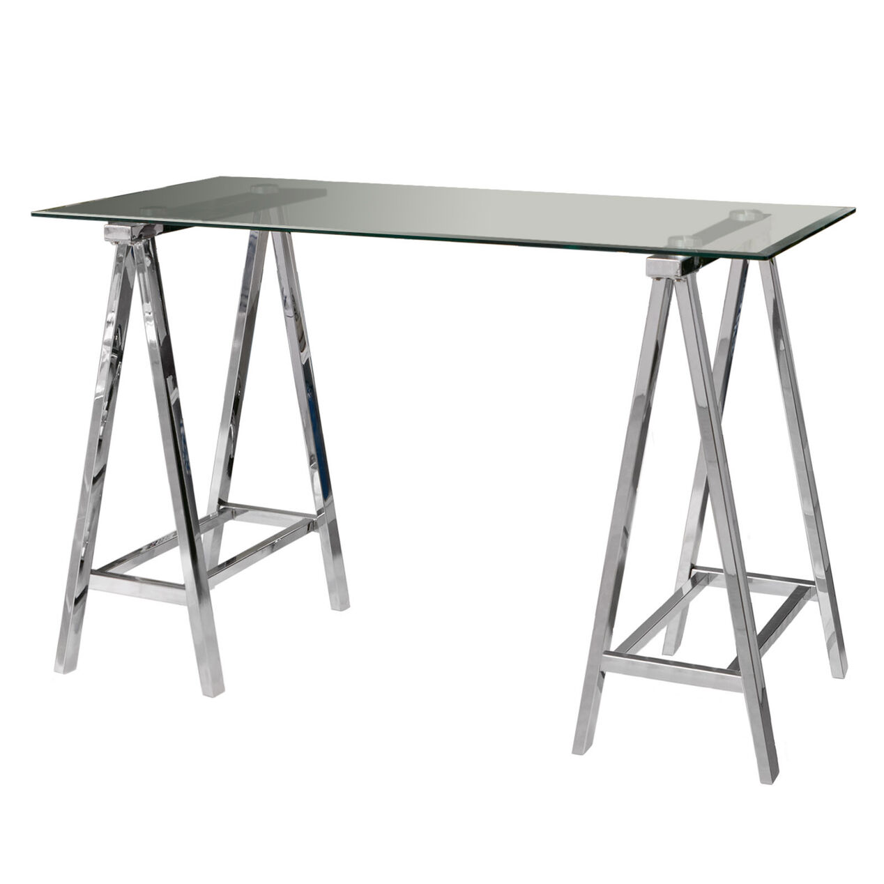 Middleton Chrome & Glass Desk Table At Home