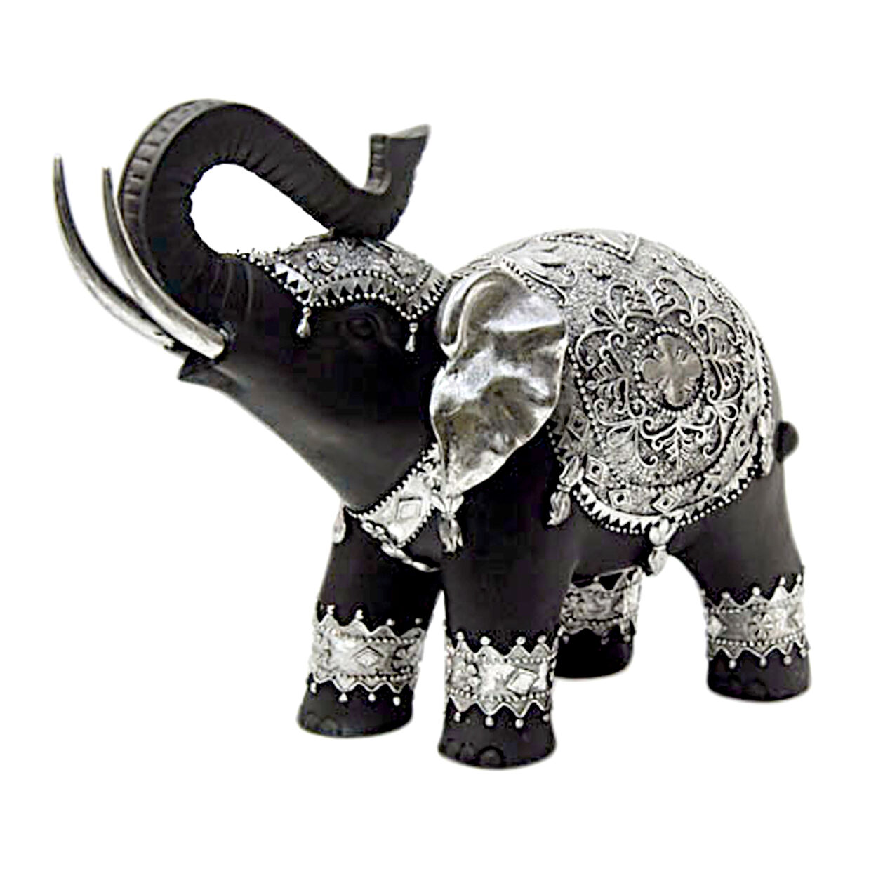 Black & Silver Elephant Figurine At Home