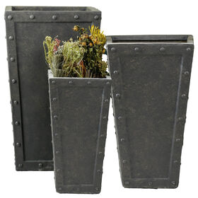 Outdoor Pots Planters At Home 23 5 Nailhead Grey Pot