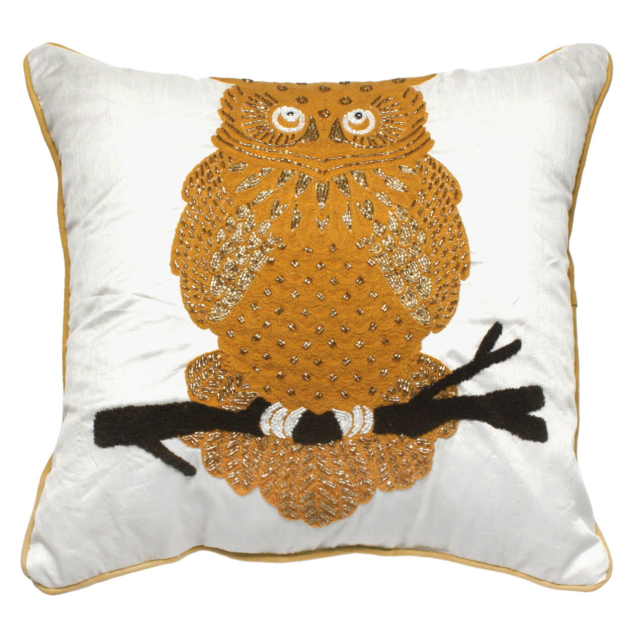 Beaded Owl Throw Pillow, 18" square At Home