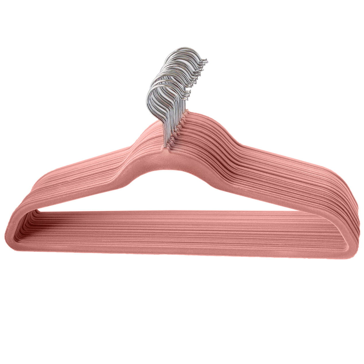 Flocked Hangers, 25Pack, Pink At Home