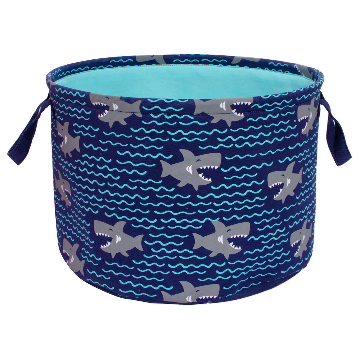 ROUND FAB NAUTICAL/SHARK BIN M At Home