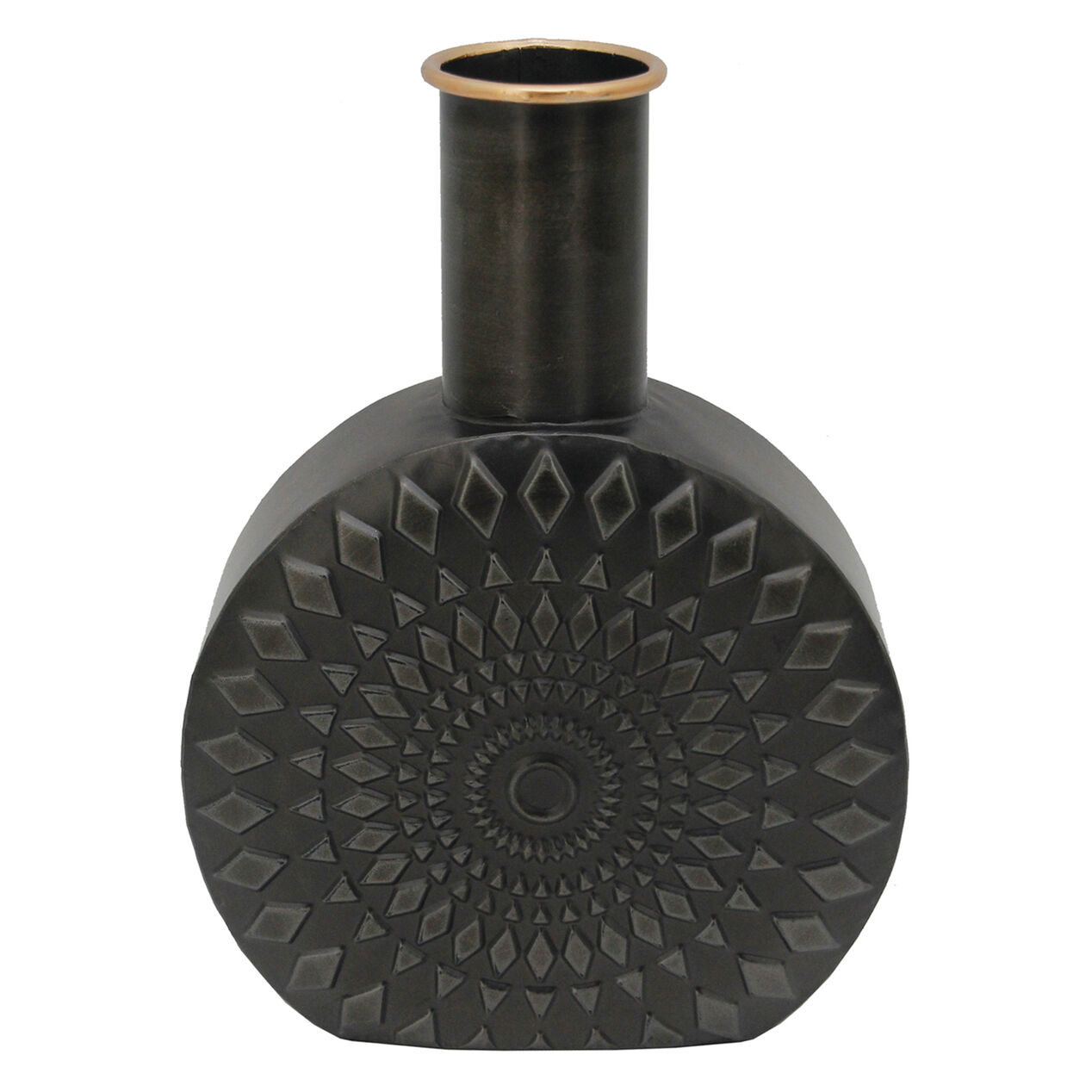 13IN ROUND METAL VASE At Home