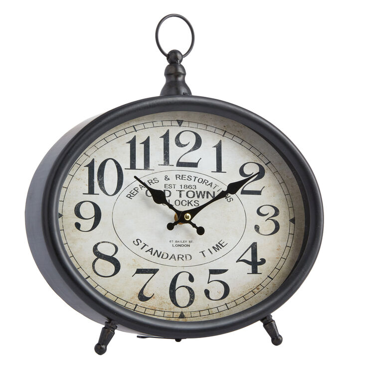 Oval Metal Tabletop Clock 12 in. At Home