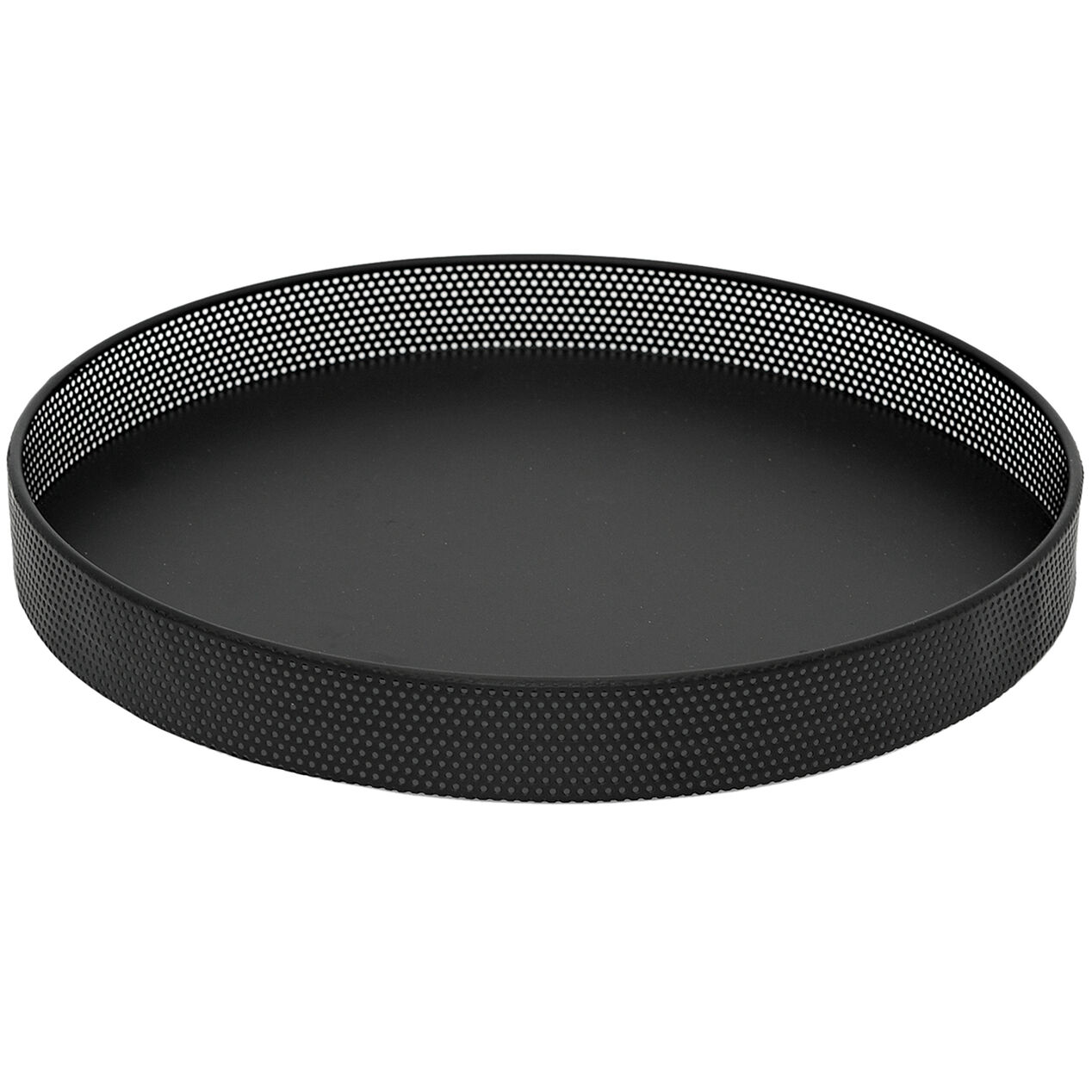Black Metal Round Tray, 13.8" At Home