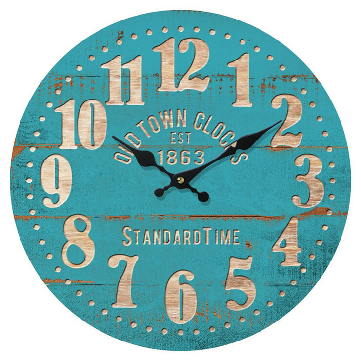 AC 13D TURQUOISE WOOD CLOCK At Home