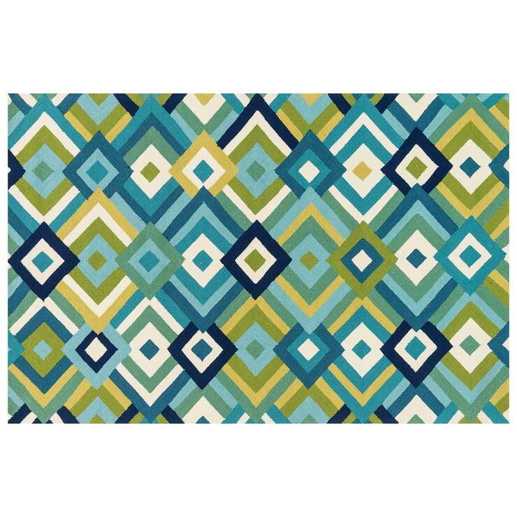 E130 Multicolor Diamonds Rug 5x7 ft. At Home At Home